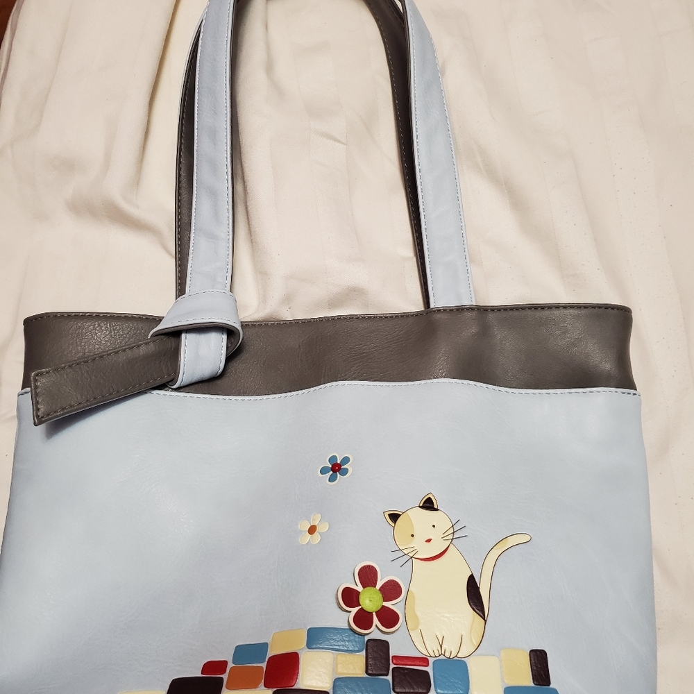 Blue cat tote